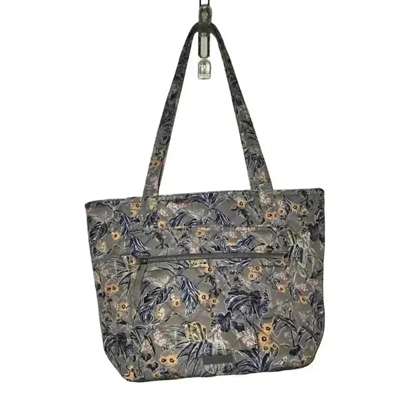 EUC 🔥Vera Bradley Small Tote Bag, Performance Twill in Rain Forest Toile - Picture 1 of 13